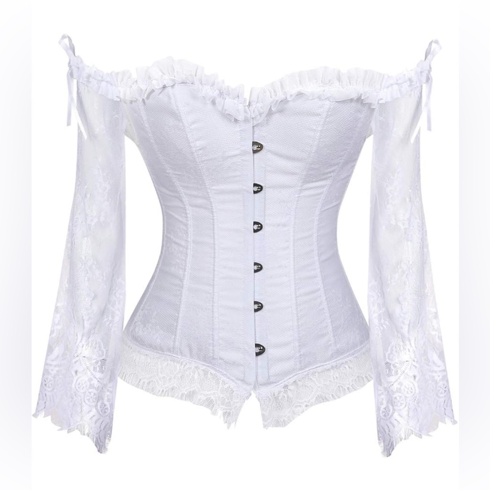 Corset with Long Lace Sleeves
